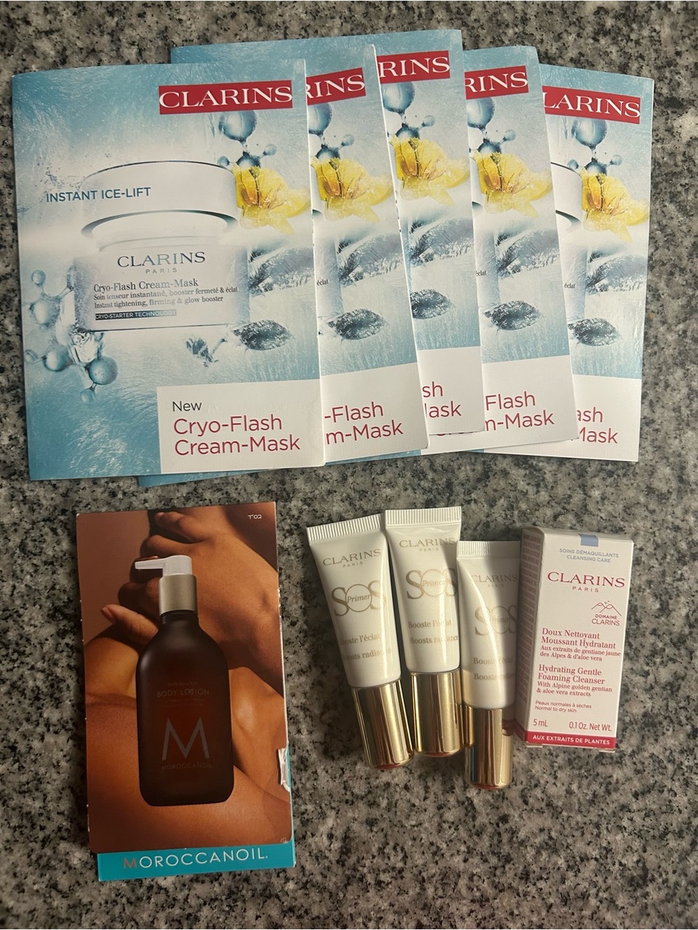 Clarins Cryo-Flash Cream-Mask & Skincare Sample Set - White